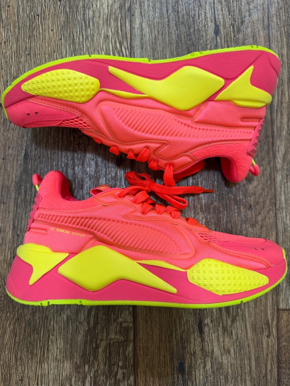 Puma Bright Pink and Yellow Athletic Sneakers